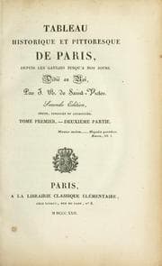 Tapa de Tableau historique et pittoresque de Paris