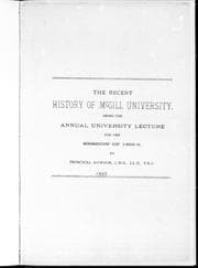 Tapa de The recent history of McGill University