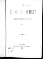 Tapa de Le code du whist