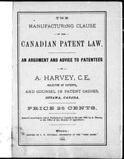 Tapa de The manufacturing clause of the Canadian patent law