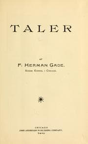 Tapa de Taler af F. Herman Gade ..