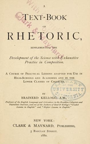 Tapa de A text-book on rhetoric
