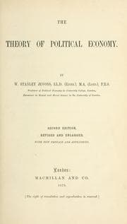 Tapa de The theory of political economy
