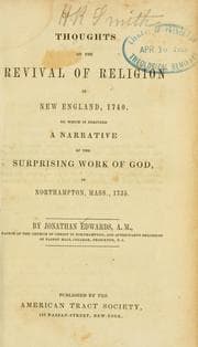 Tapa de Thoughts on the revival of religion in New England, 1740