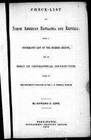 Tapa de Check-list of North American Batrachia and Reptilia