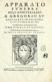 Tapa de Apparato fvnebre dell'anniversario à Gregorio XV