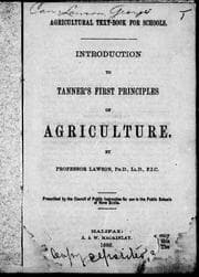 Tapa de Introduction to Tanner's First principles of agriculture