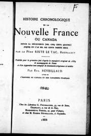 Tapa de Histoire chronologique de la Nouvelle France ou Canada depuis sa découverte (mil cinq cents quatre) jusques en l'an mil six cents trente deux
