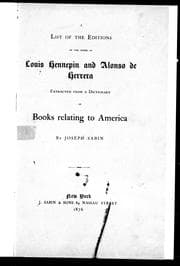 Tapa de A list of the editions of the works of Louis Hennepin and Alonso [i.e. Antonio] de Herrera