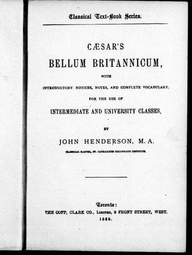 Tapa de Caesar's Bellum britannicum