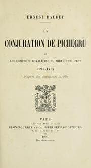 Tapa de La conjuration de Pichegru et les complots royalistes du midi et de l'est, 1795-1797