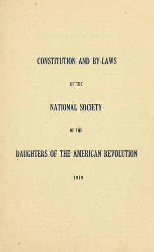 Tapa de Constitution and by-laws..