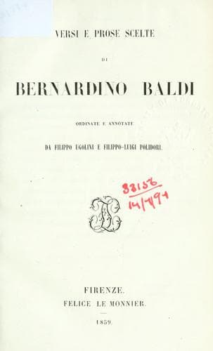 Tapa de Versi e prose scelte