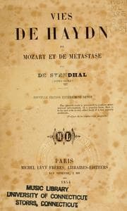 Tapa de Vies de Haydn, de Mozart et de Métastase