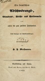Tapa de Die deutschen abschwörungs- Glaubens- Beicht- und Betformeln