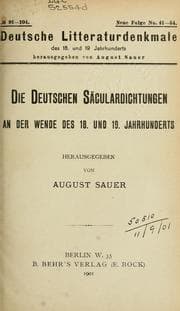 Tapa de Die deutschen Säculardichtungen an der Wende des 18. und 19. Jahrhunderts