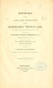 Tapa de A discourse on the life and character of the Honorable Thomas Lee