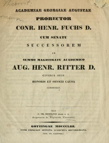 Tapa de Disputatio de Daphnide Theocriti