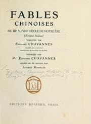 Tapa de Fables chinoises du IIIe au VIIIe siècle de notre ère (d'origine hindoue)