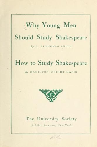 Tapa de Why young men should study Shakespeare