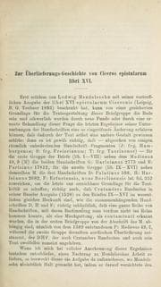 Tapa de Zur Überlieferungs-Geschichte von Ciceros epistularum libri XVI