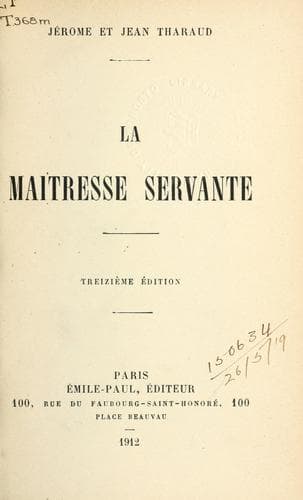 Tapa de La maîtresse servante