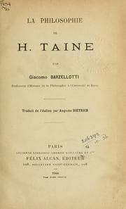 Tapa de La philosophie de H. Taine