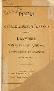 Tapa de Poem by George Alfred Townsend, read at Drawyer's Presbyterian church, New Castle County, Delaware, June 1st, 1902