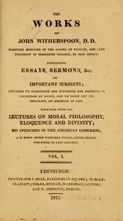 Tapa de The works of John Witherspoon ..