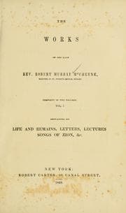 Tapa de The works of the late Rev. Robert Murray McCheyne ..