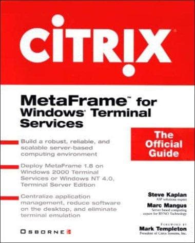 Tapa de Citrix Metaframe for Windows terminal services