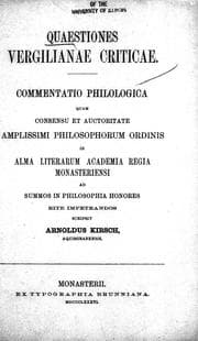 Tapa de Quaestiones Vergilianae criticae