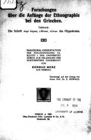 Tapa de Forschungen über die Anfänge der Ethnographie bei den Griechen