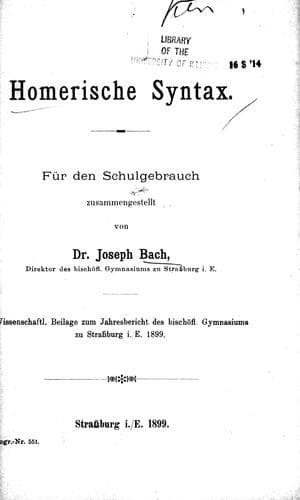 Tapa de Homerische Syntax