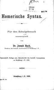 Tapa de Homerische Syntax