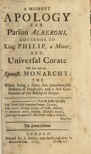 Tapa de A modest apology for Parson Alberoni