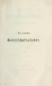 Tapa de Die deutschen Gesellschaftslieder des 16. und 17. Jahrhunderts