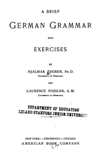 Tapa de A brief German grammar with exercises