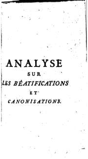 Tapa de Analyse de l'ouvrage du Pape Benoit XIV