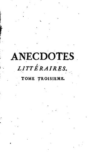 Tapa de Anecdotes littéraires