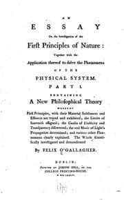 Tapa de An essay on the investigation of the first principles of nature