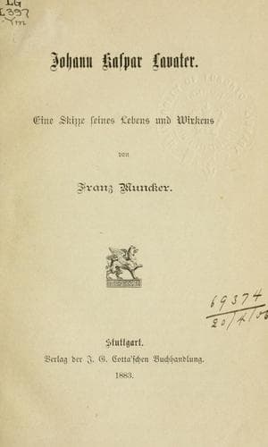 Tapa de Johann Kaspar Lavater