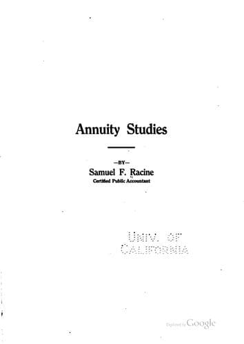Tapa de Annuity studies