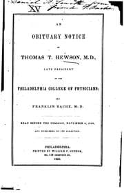 Tapa de An obituary notice of Thomas T. Hewson, M.D