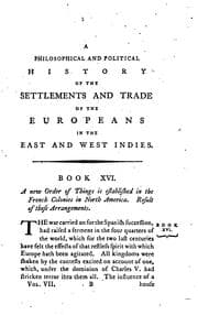 Tapa de A philosophical and political history of the settlements and trade of Europeans in the East and West Indies