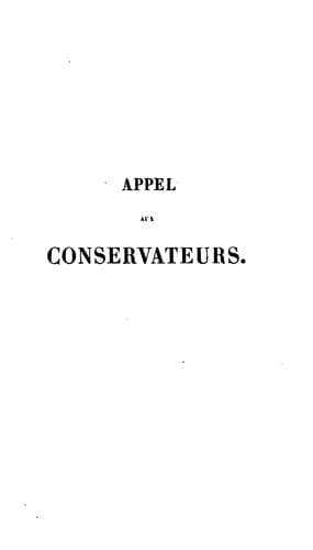 Tapa de Appel aux conservateurs
