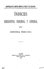Tapa de Arbitraje de límites entre el Perú y el Ecuador