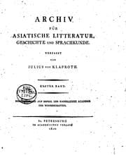 Tapa de Archiv für asiatische Litteratur