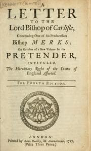 Tapa de A letter to the Lord Bishop of Carlisle concerning one of his predecessors Bishop Merks