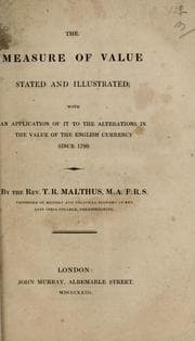 Tapa de The measure of value stated and illustrated